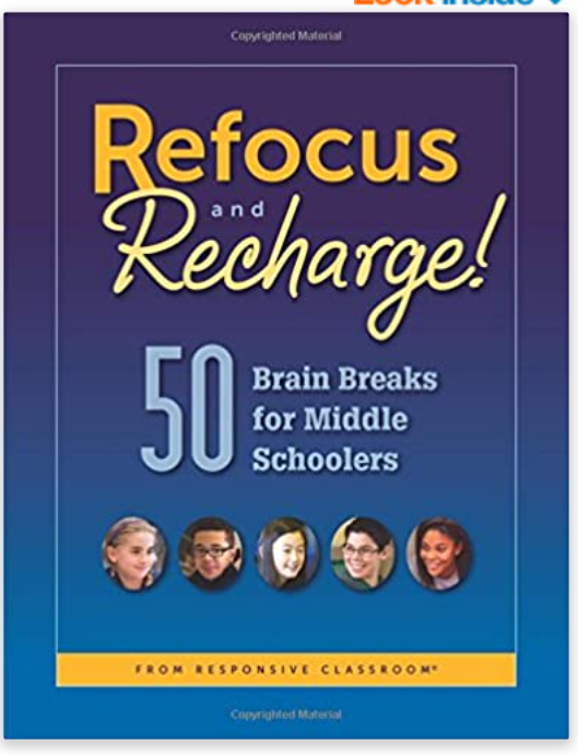 book cover for Refocus and Recharge! 50 Brain Breaks for Middle Schoolers