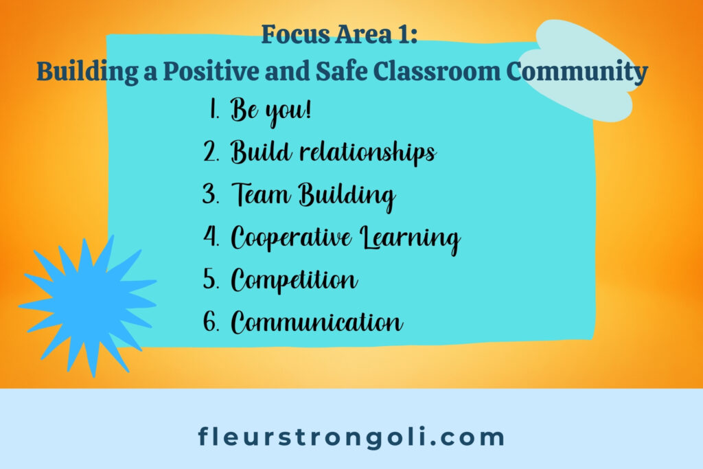 List of strategies to build a positive and safe classroom community