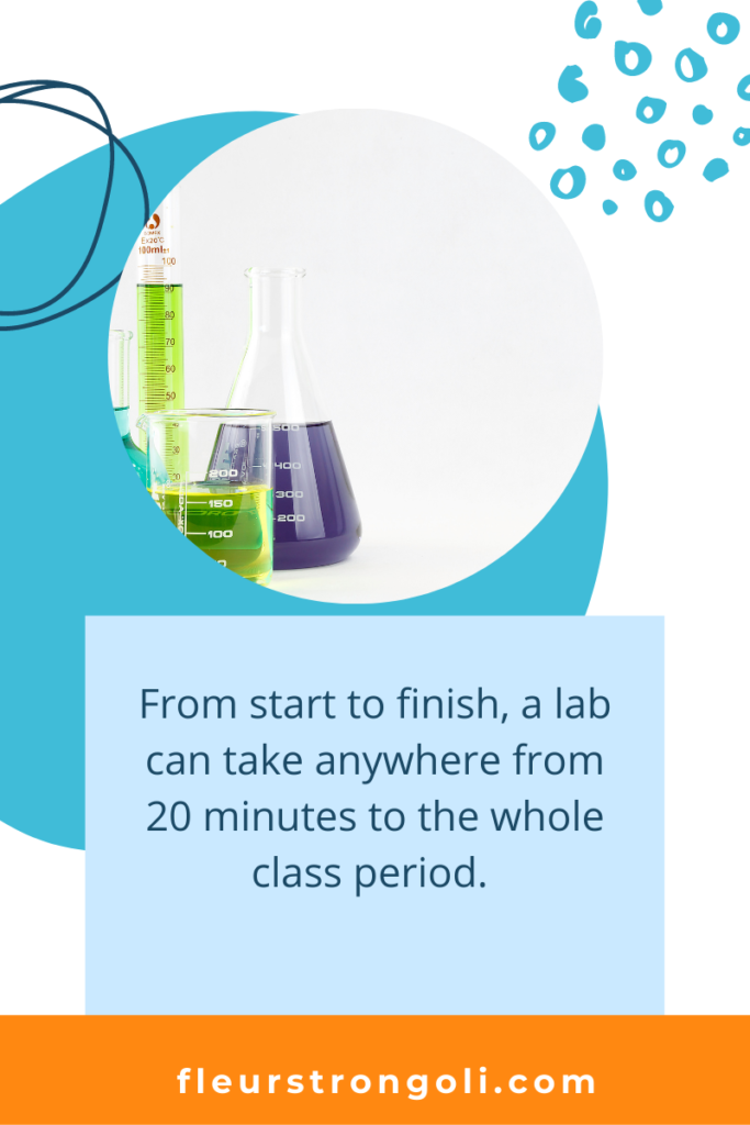 From start to finish, a lab can take anywhere from 20 minutes to a whole class period.