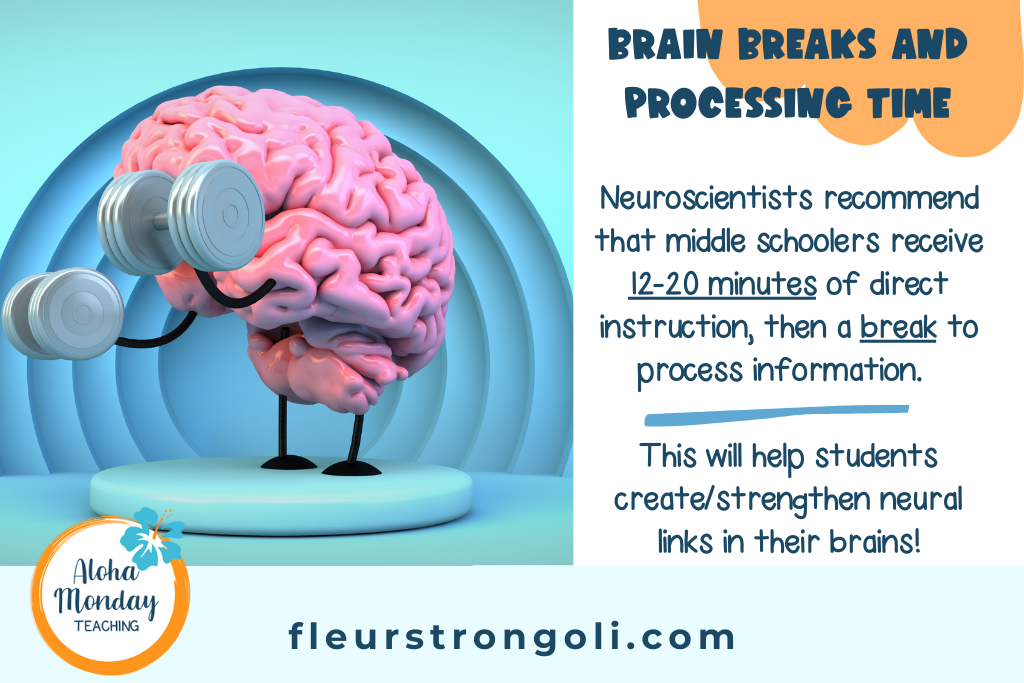 Brain breaks and processing time