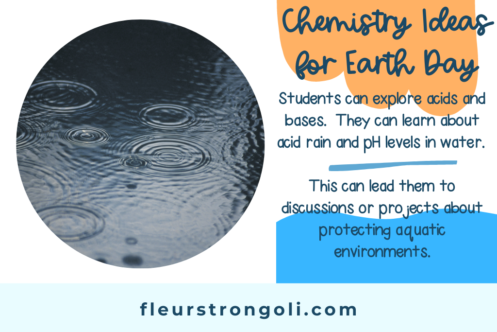 picture of rain on water with Chemistry ideas for Earth day