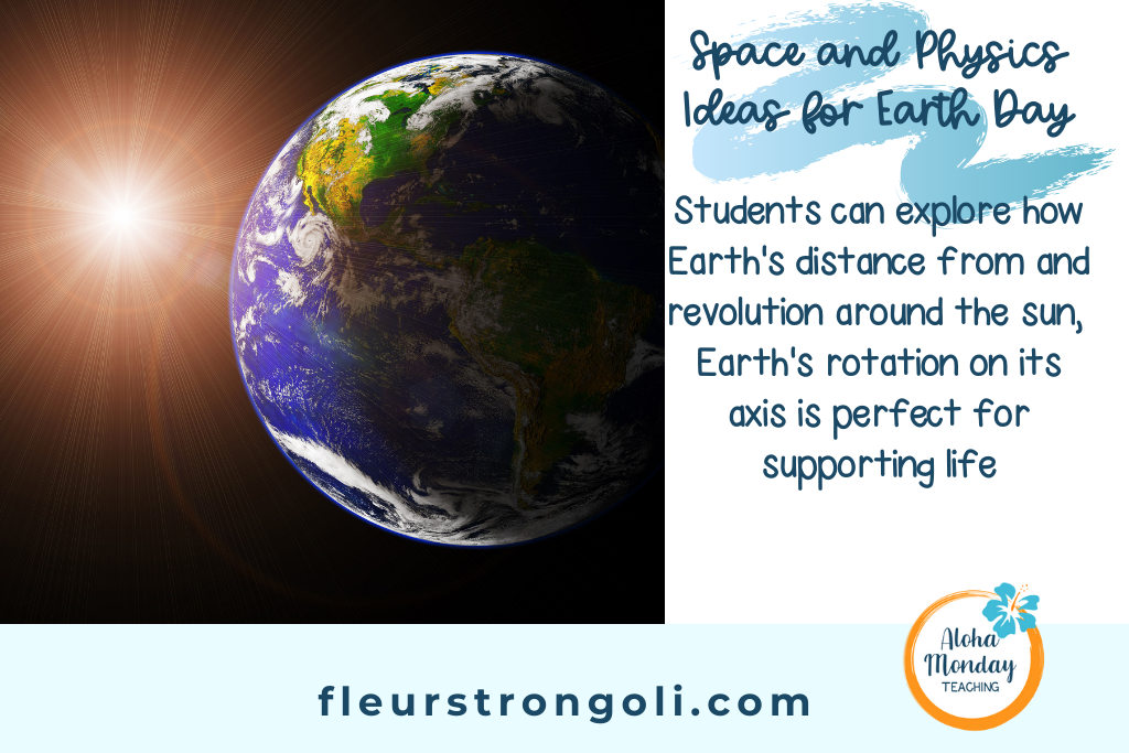 picture of Earth and sun with Space and Physics ideas for earth day