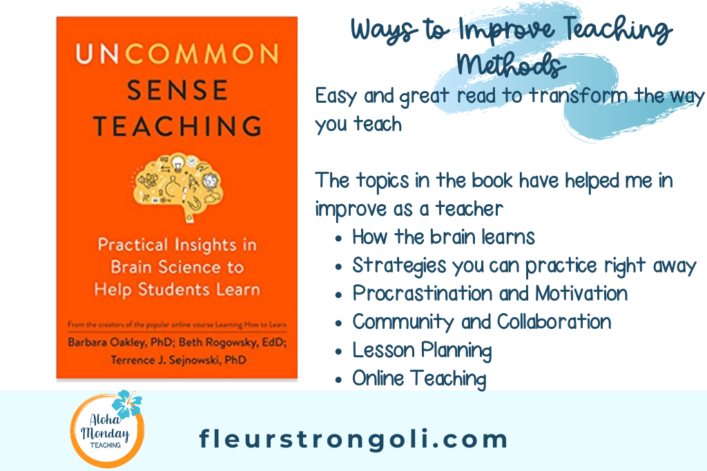 picture of Uncommon Sense Teaching with a list of topics from the book
