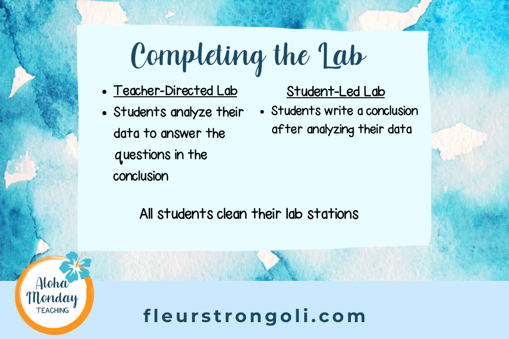 comparing teacher and student led labs when completing a lab