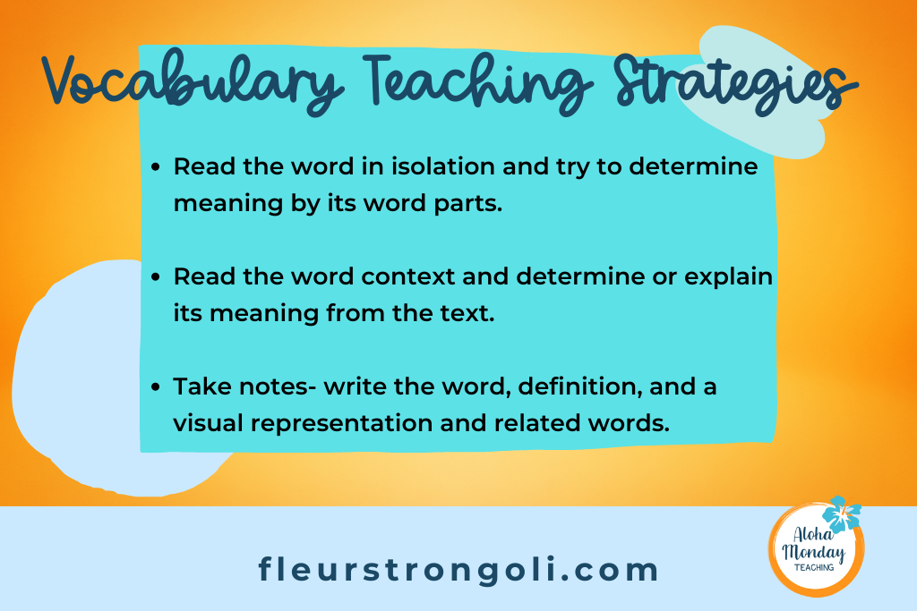 Vocabulary Teaching Strategies summary