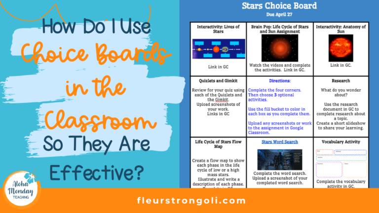 How Do I Use Choice Boards in the Classroom So They Are Effective?