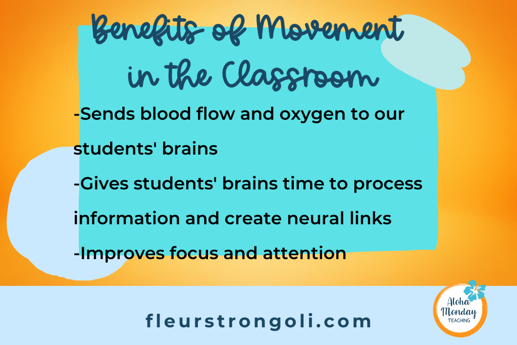 List of benefits of movement in the classroom