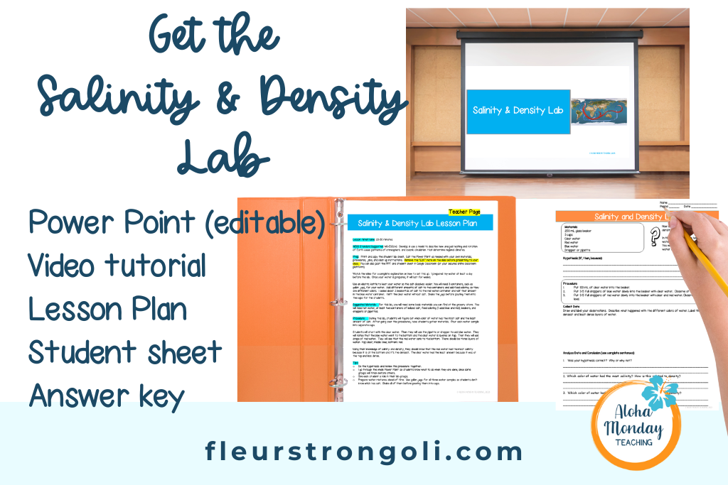 Get the salinity and density lab- shows what is included in the resource