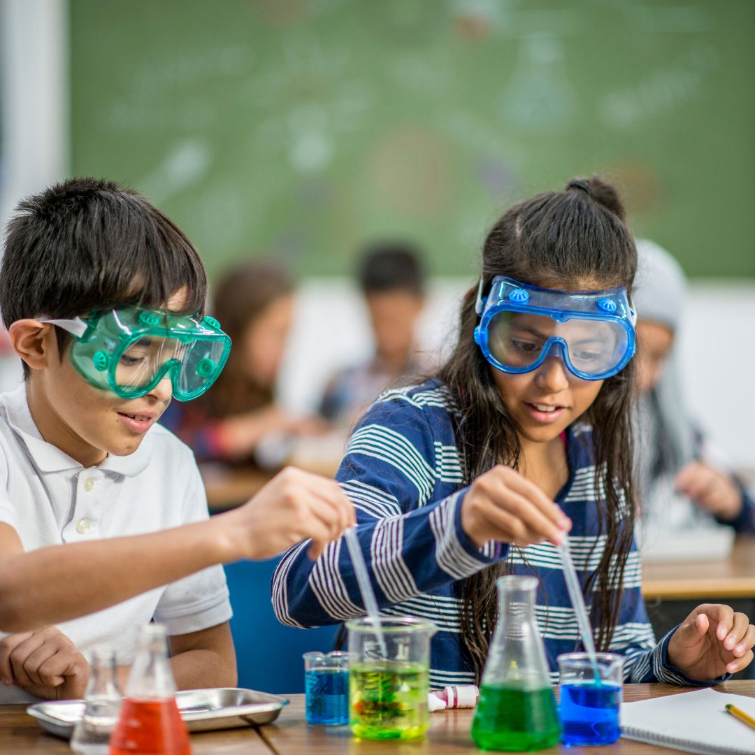 students conducting experiment safely