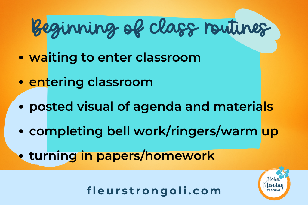 list of beginning of class routines.