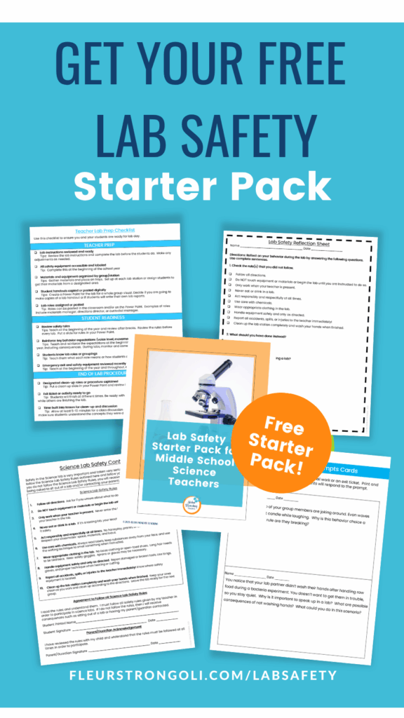 Get your free lab safety starter pack with images of pages in the starter pack