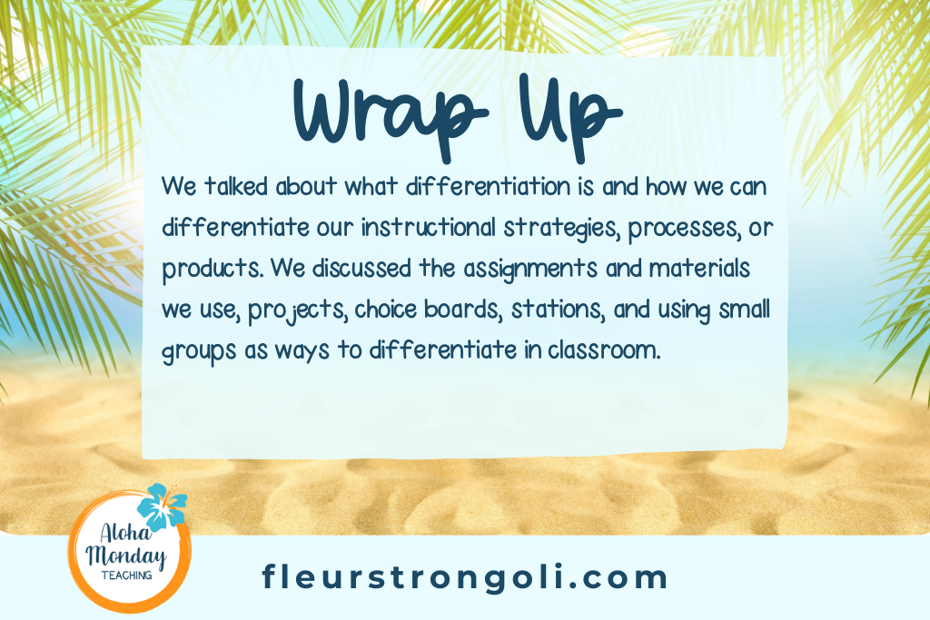 restates the wrap up section