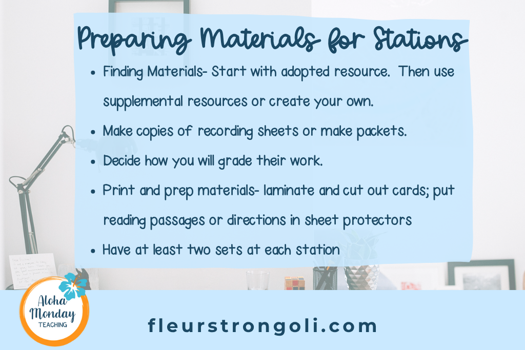 preparing materials for stations list