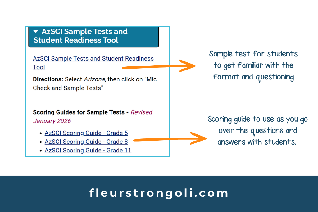 Screenshot of AZ Sci sample test location on their website.